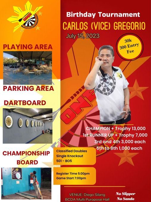 P30k Carlos “Vice” Gregorio Birthday Darts Tournament