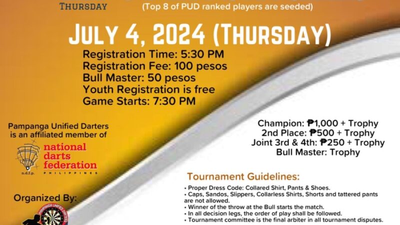 2k Pampanga Unified Darters Open Singles Tournament
